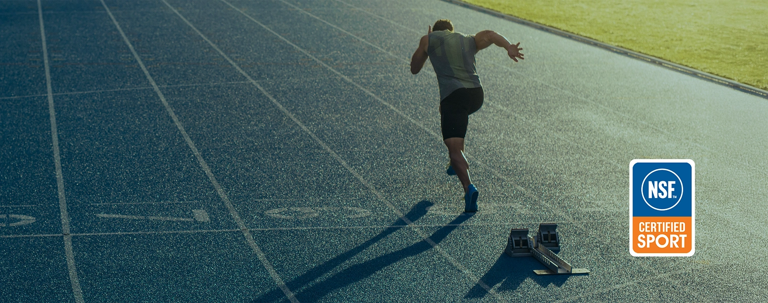 Man running on a track